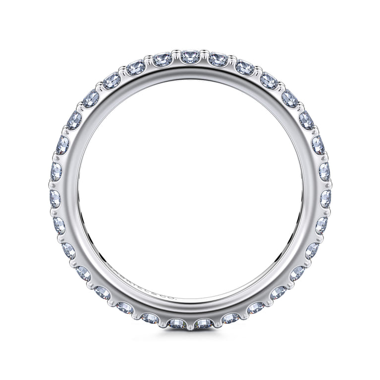 Eternity Band Wedding Ring in 14k White Gold with Round Natural Diamond at Gabriel & Co. - Shot 2