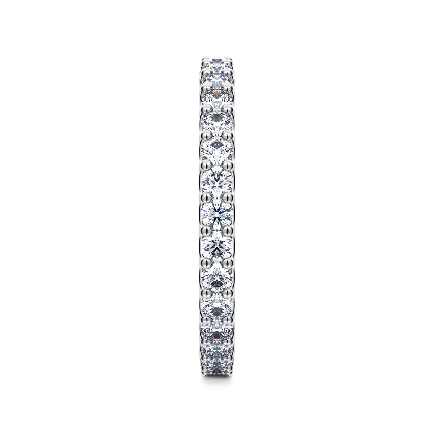 Eternity Band Wedding Ring in 14k White Gold with Round Natural Diamond at Gabriel & Co. - Shot 4