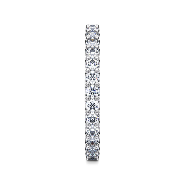 Eternity Band Wedding Ring in 14k White Gold with Round Natural Diamond at Gabriel & Co. - Shot 4