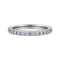Montreal - 14K White Gold French Pave Set Diamond Eternity Band