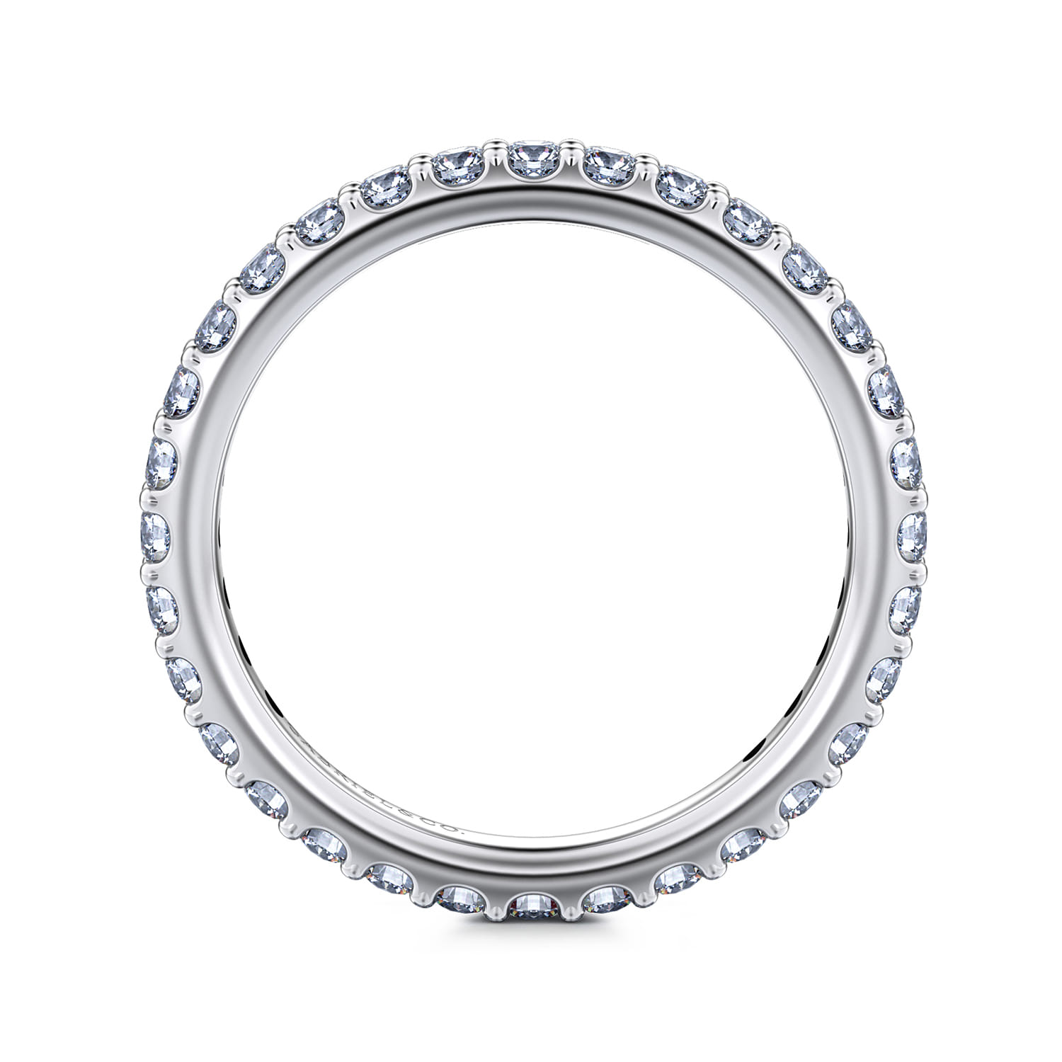 Eternity Band Wedding Ring in 14k White Gold with Round Natural Diamond at Gabriel & Co. - Shot 2