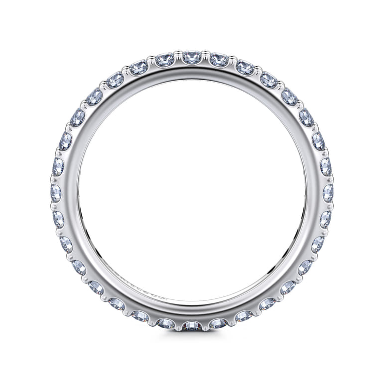 Eternity Band Wedding Ring in 14k White Gold with Round Natural Diamond at Gabriel & Co. - Shot 2
