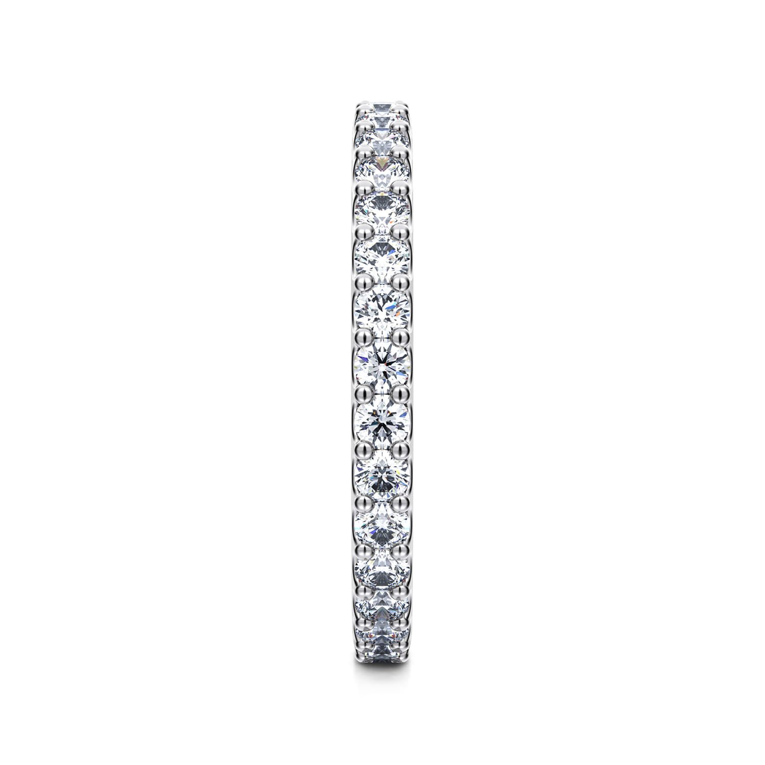 Eternity Band Wedding Ring in 14k White Gold with Round Natural Diamond at Gabriel & Co. - Shot 4