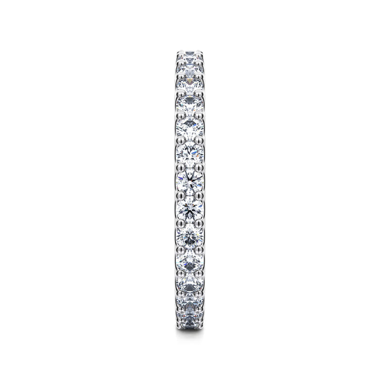 Eternity Band Wedding Ring in 14k White Gold with Round Natural Diamond at Gabriel & Co. - Shot 4