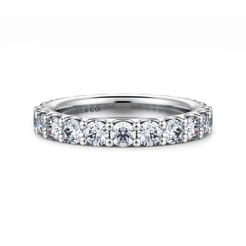 Montreal - 14K White Gold French Pave Set Diamond Eternity Band