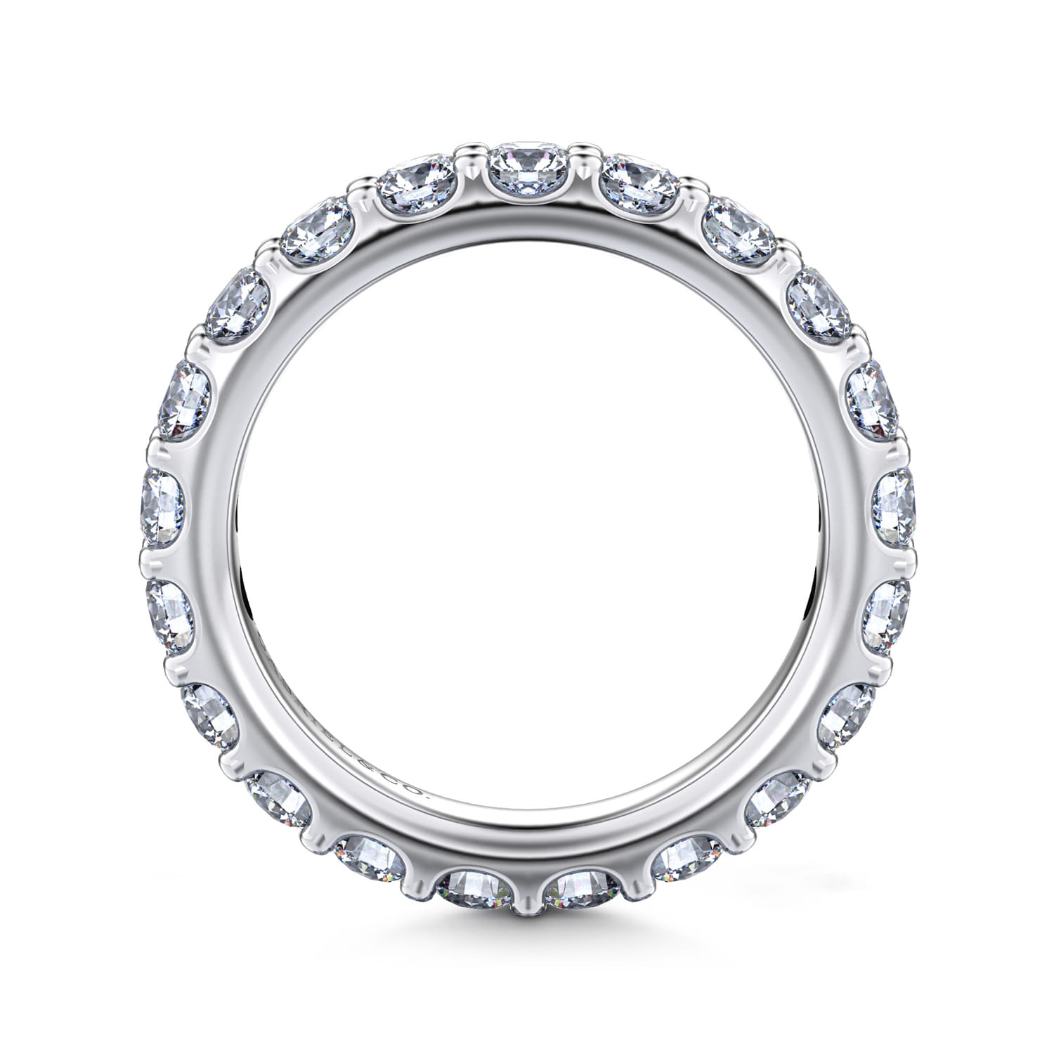 Eternity Band Wedding Ring in 14k White Gold with Round Natural Diamond at Gabriel & Co. - Shot 2