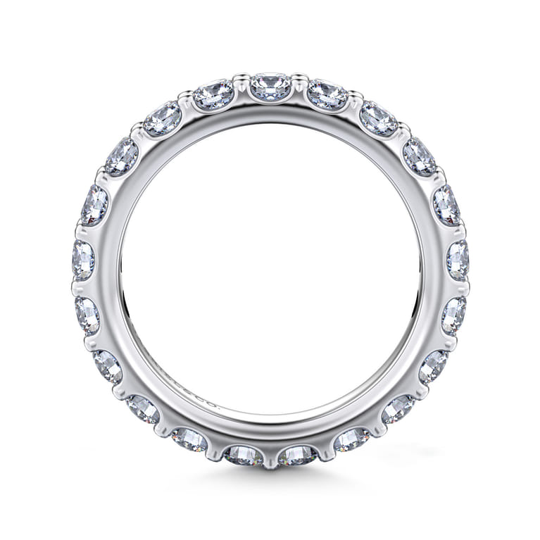 Eternity Band Wedding Ring in 14k White Gold with Round Natural Diamond at Gabriel & Co. - Shot 2