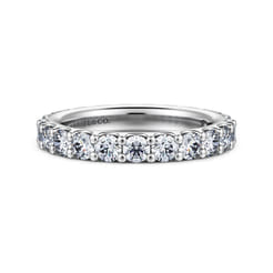 Montreal - 14K White Gold French Pave Set Diamond Eternity Band