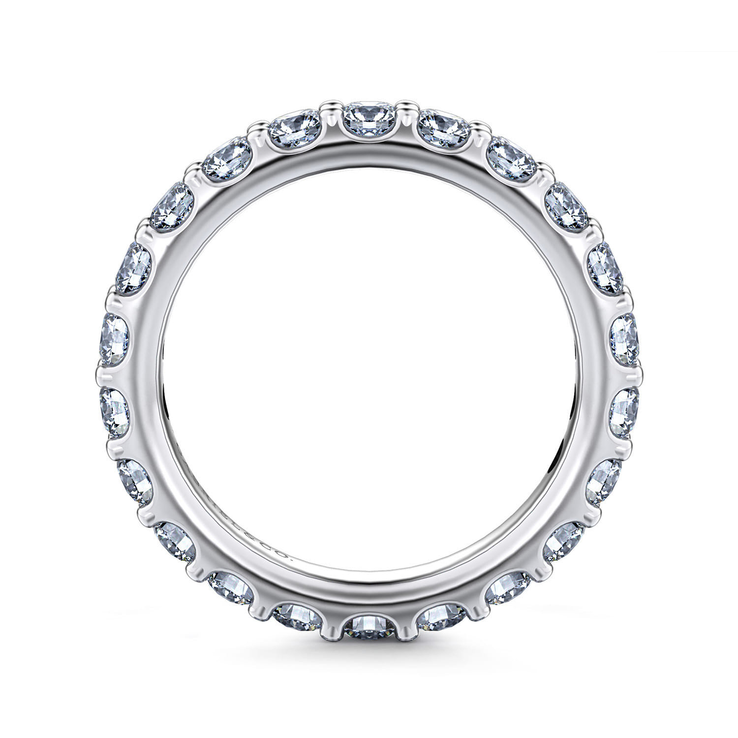 Eternity Band Wedding Ring in 14k White Gold with Round Natural Diamond at Gabriel & Co. - Shot 2