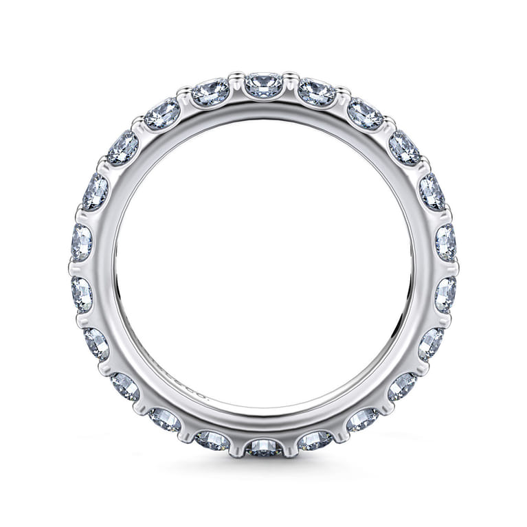 Eternity Band Wedding Ring in 14k White Gold with Round Natural Diamond at Gabriel & Co. - Shot 2