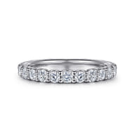 Montreal - 14K White Gold French Pave Set Diamond Eternity Band
