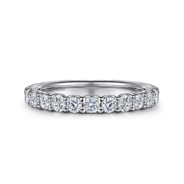 Eternity Band Wedding Ring in 14k White Gold with Round Natural Diamond at Gabriel & Co. - Shot 1