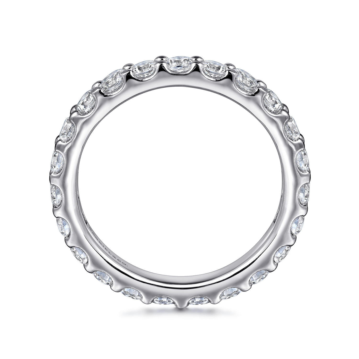 Eternity Band Wedding Ring in 14k White Gold with Round Natural Diamond at Gabriel & Co. - Shot 2