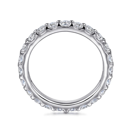 Montreal - 14K White Gold French Pave Set Diamond Eternity Band