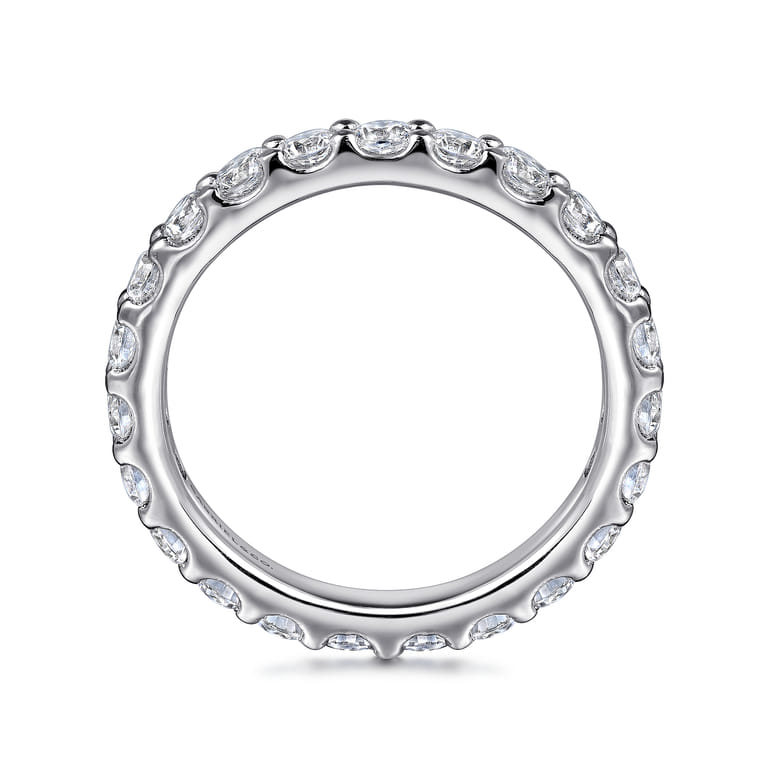 Eternity Band Wedding Ring in 14k White Gold with Round Natural Diamond at Gabriel & Co. - Shot 2