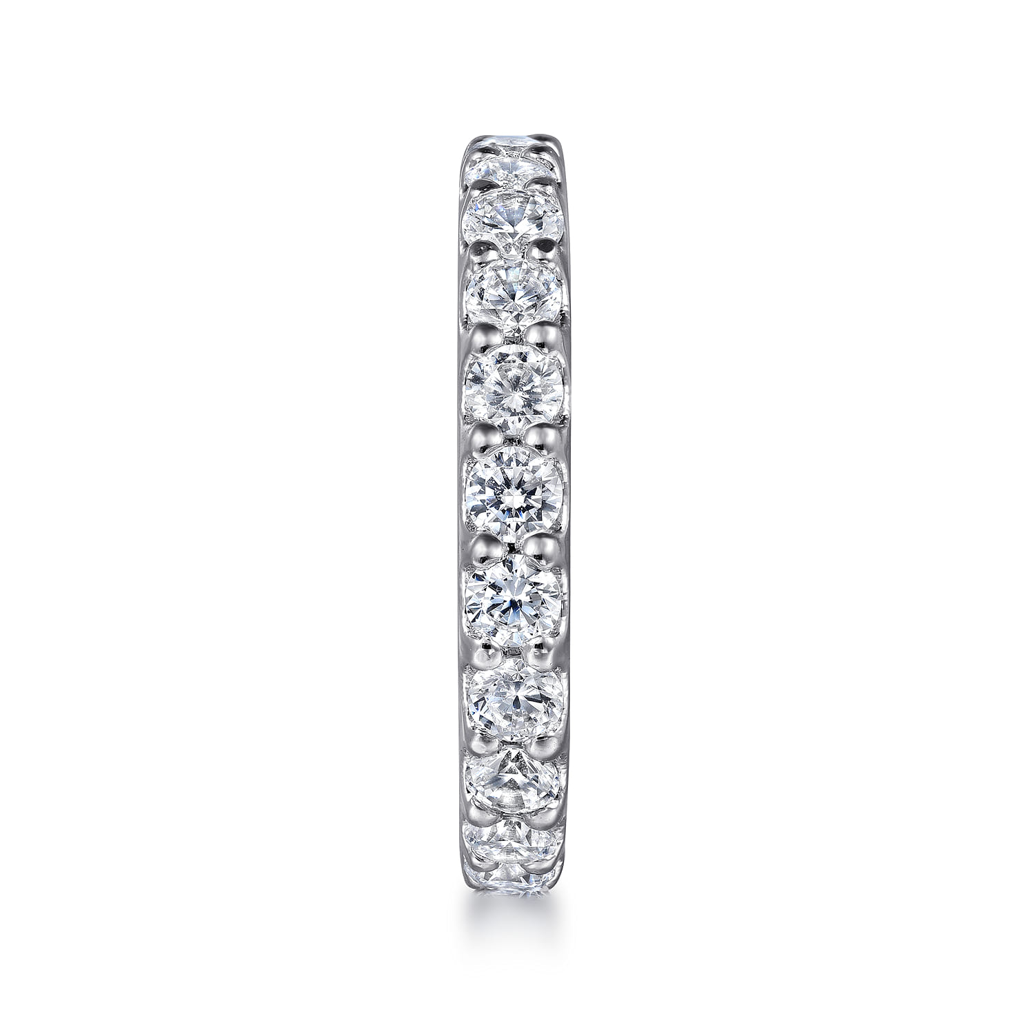 Eternity Band Wedding Ring in 14k White Gold with Round Natural Diamond at Gabriel & Co. - Shot 4