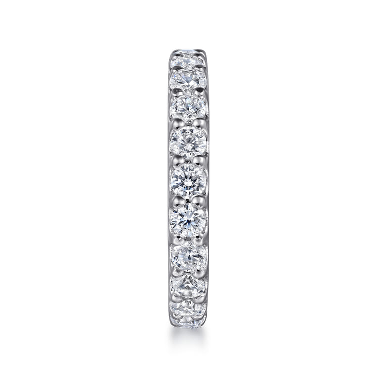 Eternity Band Wedding Ring in 14k White Gold with Round Natural Diamond at Gabriel & Co. - Shot 4
