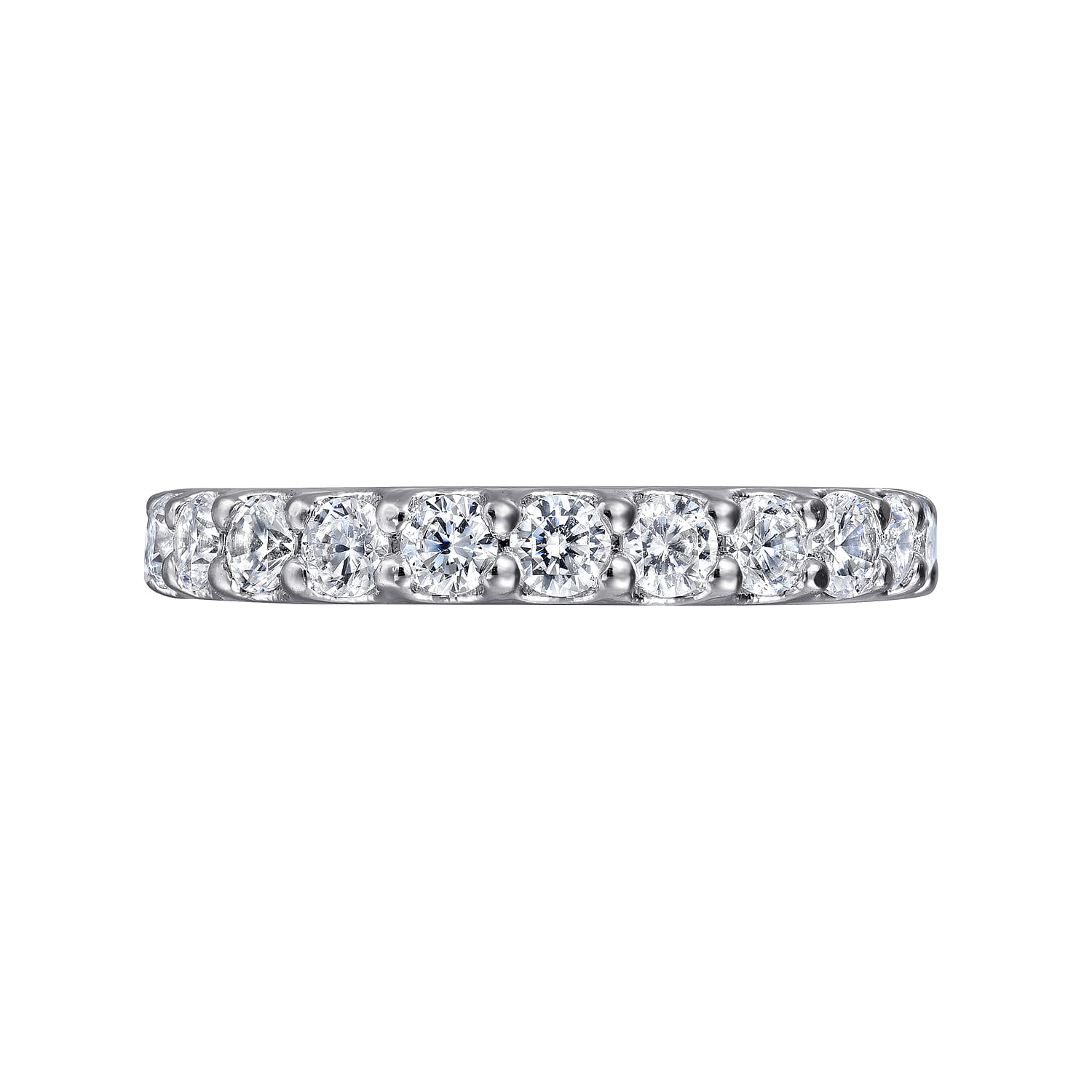 Eternity Band Wedding Ring in 14k White Gold with Round Natural Diamond at Gabriel & Co. - Shot 5