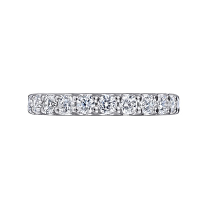 Montreal - 14K White Gold French Pave Set Diamond Eternity Band