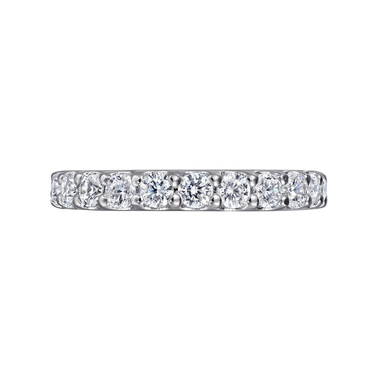 Eternity Band Wedding Ring in 14k White Gold with Round Natural Diamond at Gabriel & Co. - Shot 5