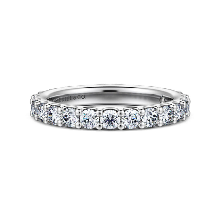 Eternity Band Wedding Ring in 14k White Gold with Round Natural Diamond at Gabriel & Co. - Shot 1