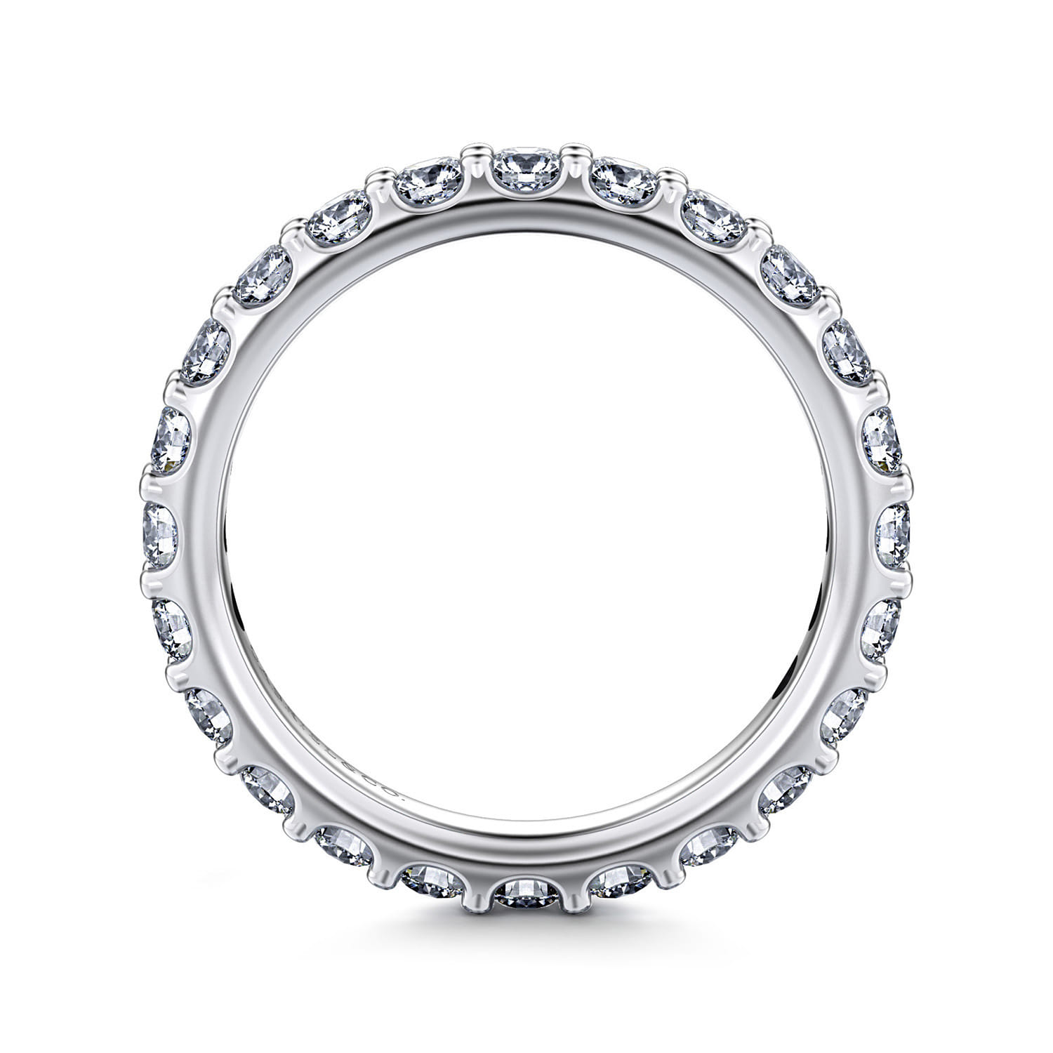 Eternity Band Wedding Ring in 14k White Gold with Round Natural Diamond at Gabriel & Co. - Shot 2