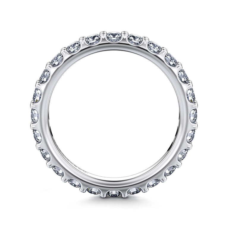 Eternity Band Wedding Ring in 14k White Gold with Round Natural Diamond at Gabriel & Co. - Shot 2