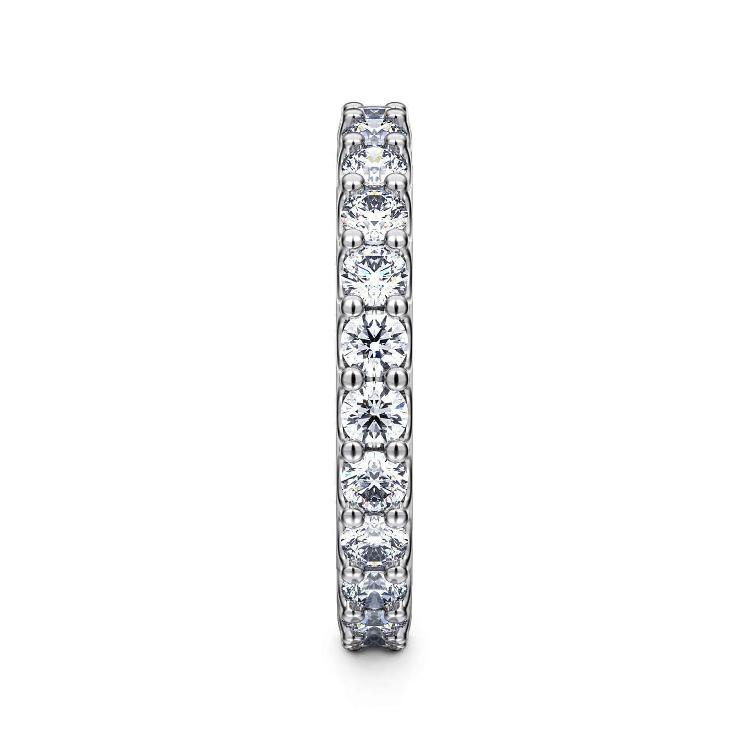 Eternity Band Wedding Ring in 14k White Gold with Round Natural Diamond at Gabriel & Co. - Shot 4