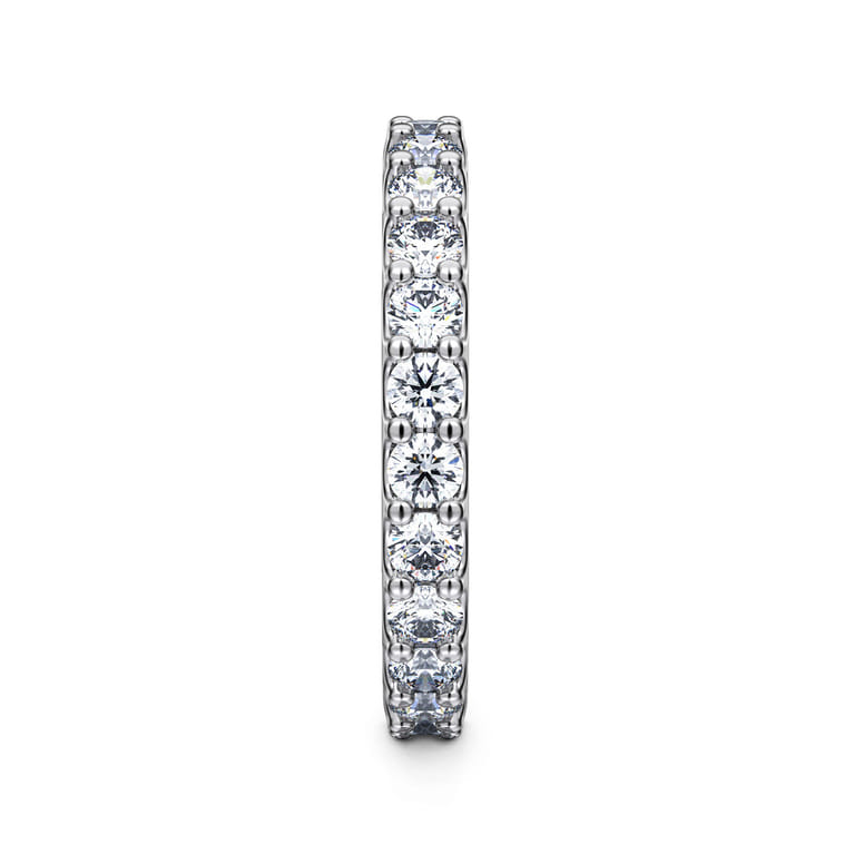 Eternity Band Wedding Ring in 14k White Gold with Round Natural Diamond at Gabriel & Co. - Shot 4