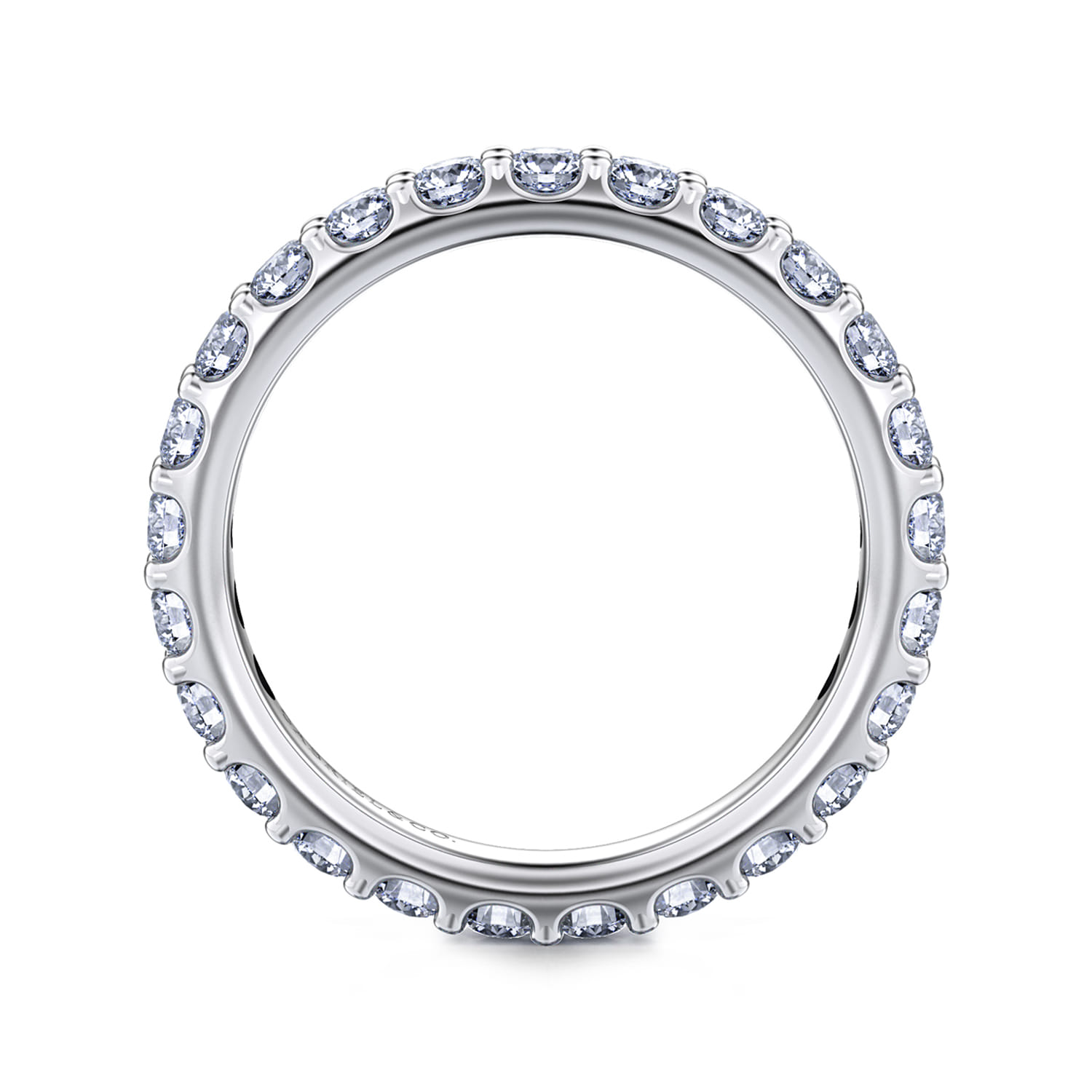 Eternity Band Wedding Ring in 14k White Gold with Round Natural Diamond at Gabriel & Co. - Shot 2