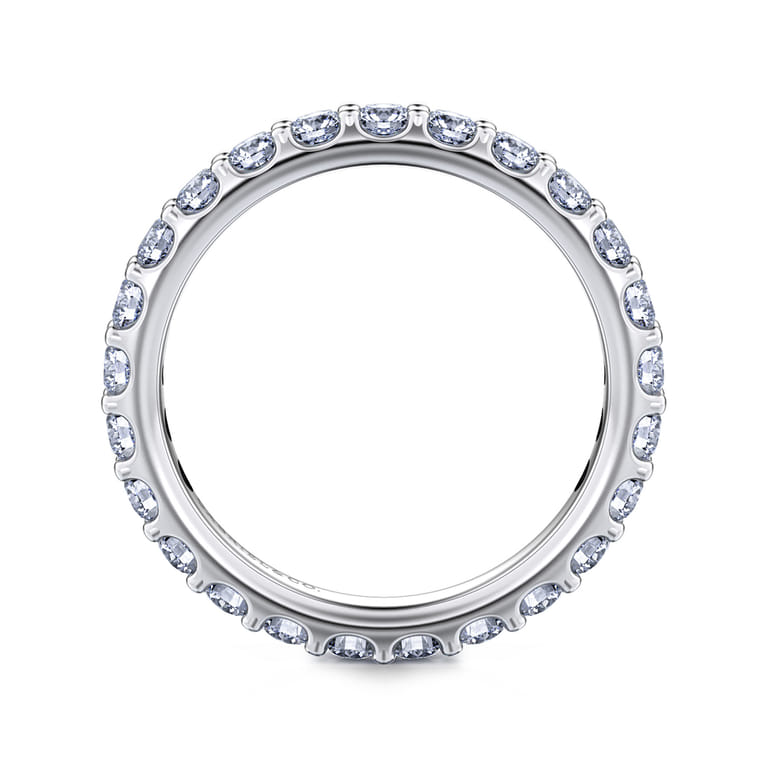 Eternity Band Wedding Ring in 14k White Gold with Round Natural Diamond at Gabriel & Co. - Shot 2