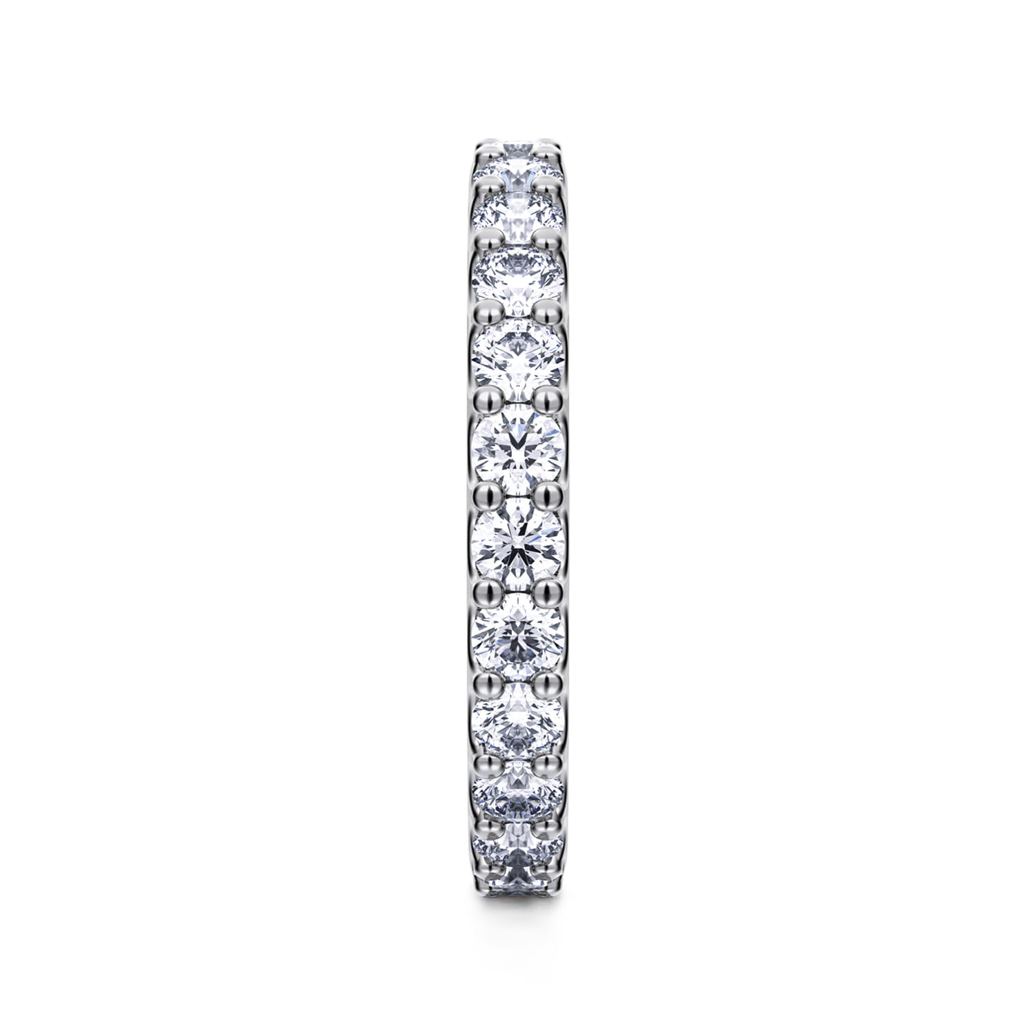 Eternity Band Wedding Ring in 14k White Gold with Round Natural Diamond at Gabriel & Co. - Shot 4