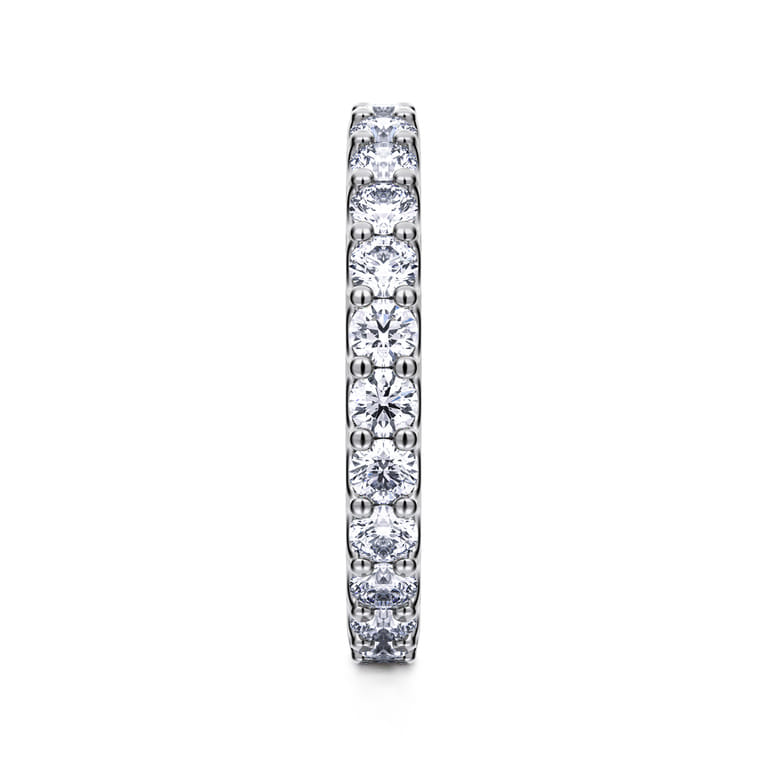 Eternity Band Wedding Ring in 14k White Gold with Round Natural Diamond at Gabriel & Co. - Shot 4
