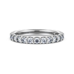 14K White Gold French Pavé Set Diamond Eternity Band