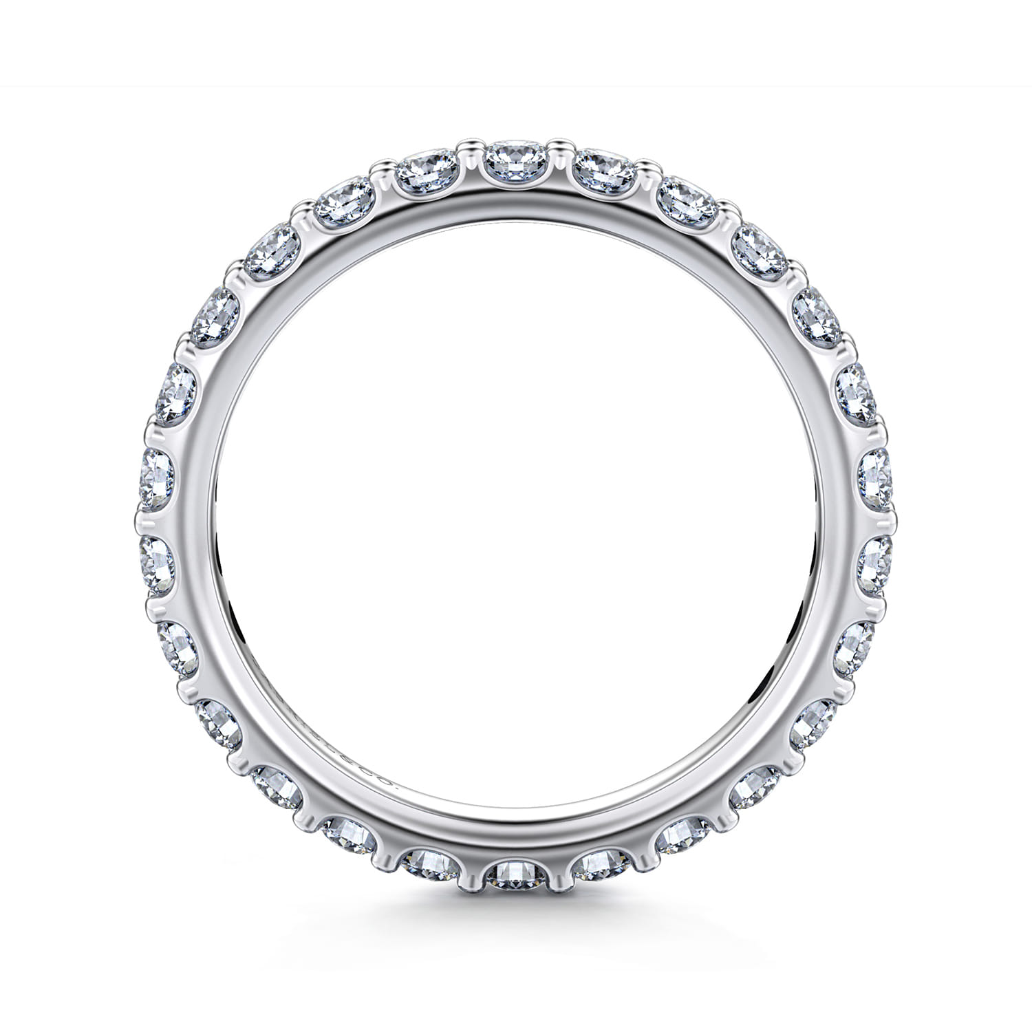 Eternity Band Wedding Ring in 14k White Gold with Round Natural Diamond at Gabriel & Co. - Shot 2