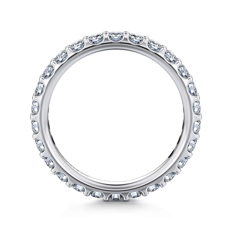 Eternity Band Wedding Ring in 14k White Gold with Round Natural Diamond at Gabriel & Co. - Shot 2