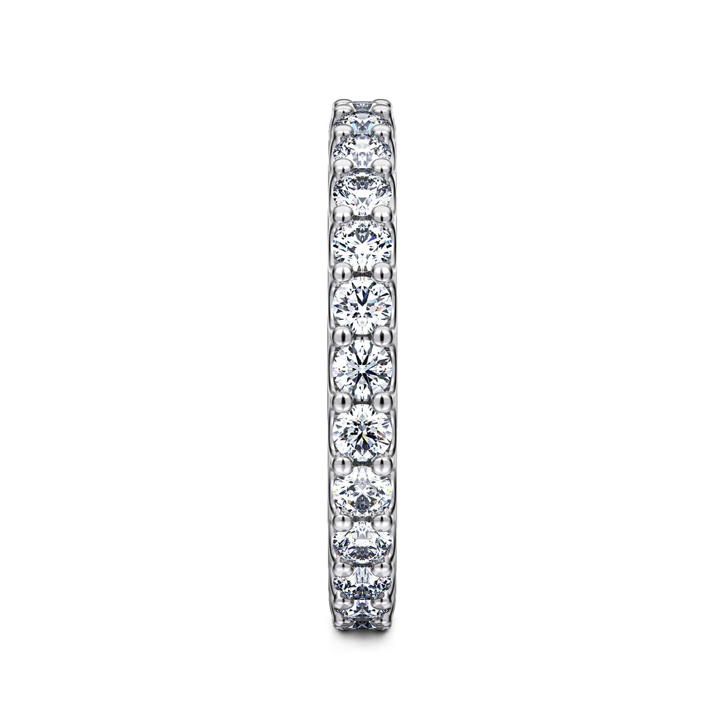 Eternity Band Wedding Ring in 14k White Gold with Round Natural Diamond at Gabriel & Co. - Shot 4