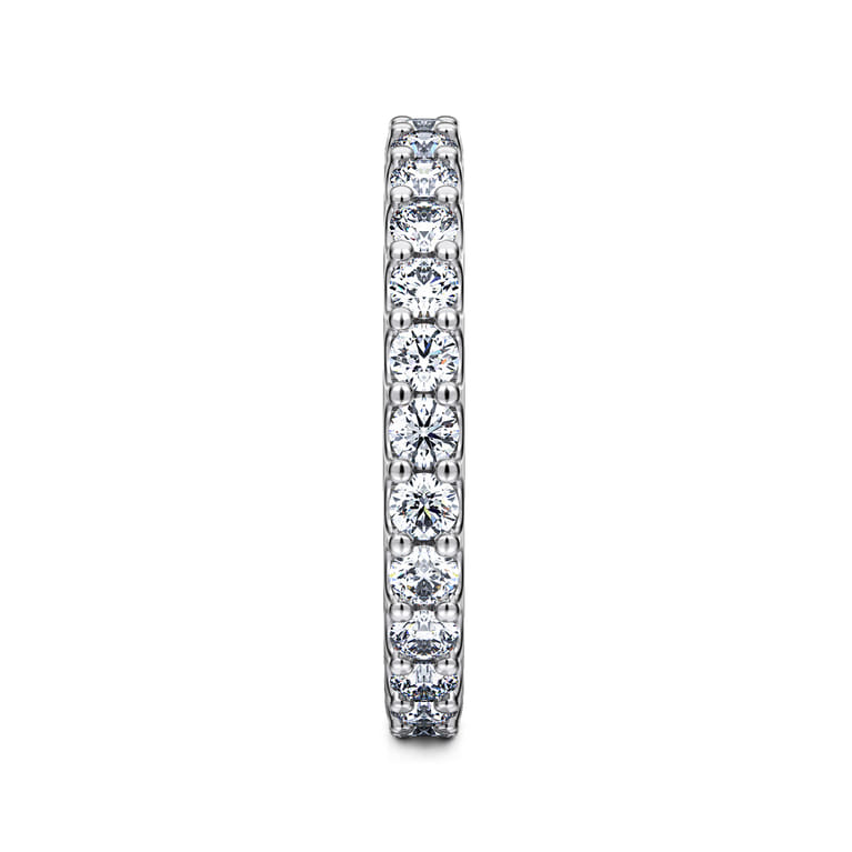 Eternity Band Wedding Ring in 14k White Gold with Round Natural Diamond at Gabriel & Co. - Shot 4