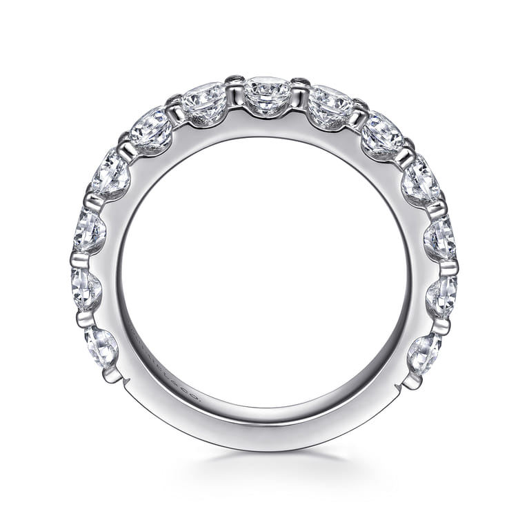 Straight Wedding Ring in 14k White Gold with Round Natural Diamond at Gabriel & Co. - Shot 2