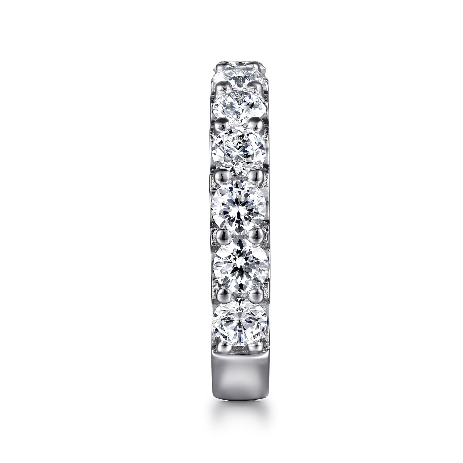 Straight Wedding Ring in 14k White Gold with Round Natural Diamond at Gabriel & Co. - Shot 4