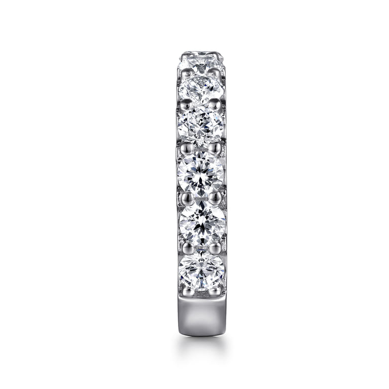 Straight Wedding Ring in 14k White Gold with Round Natural Diamond at Gabriel & Co. - Shot 4