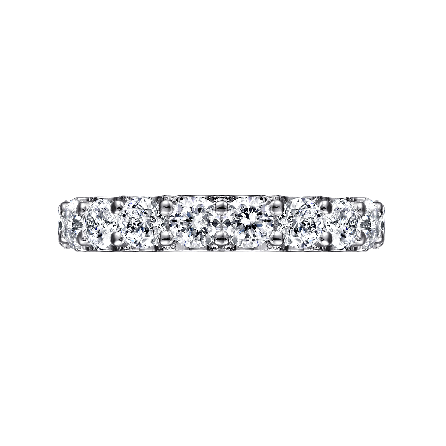 Straight Wedding Ring in 14k White Gold with Round Natural Diamond at Gabriel & Co. - Shot 5