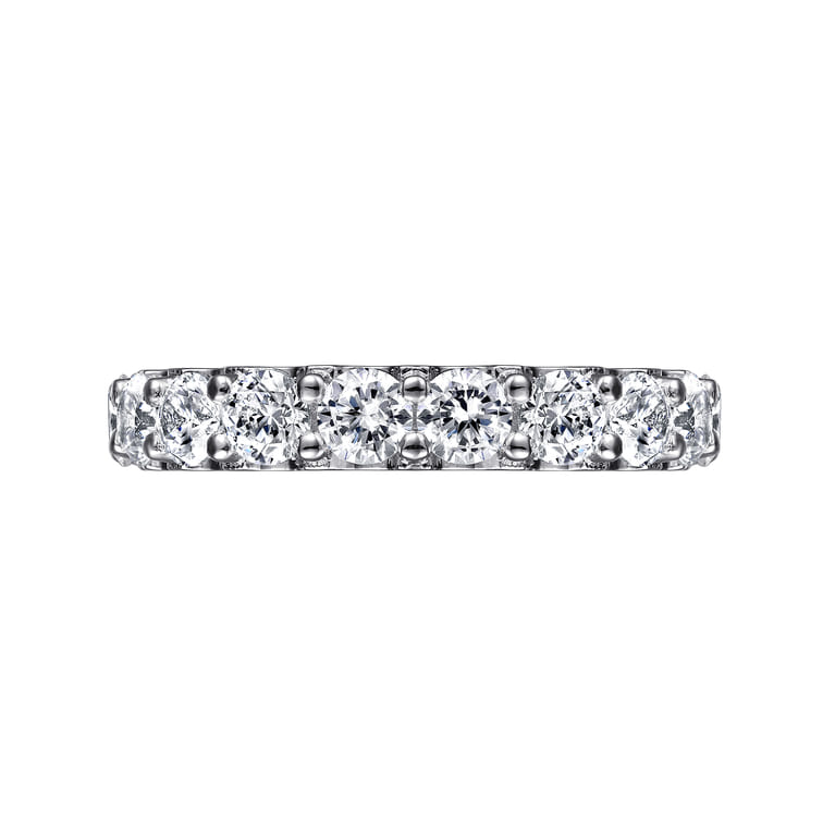 Straight Wedding Ring in 14k White Gold with Round Natural Diamond at Gabriel & Co. - Shot 5