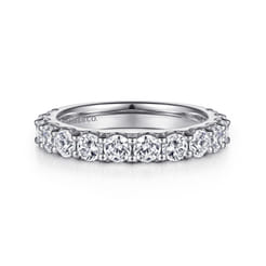 Montreal - 14K White Gold Shared Prong Diamond Wedding Band