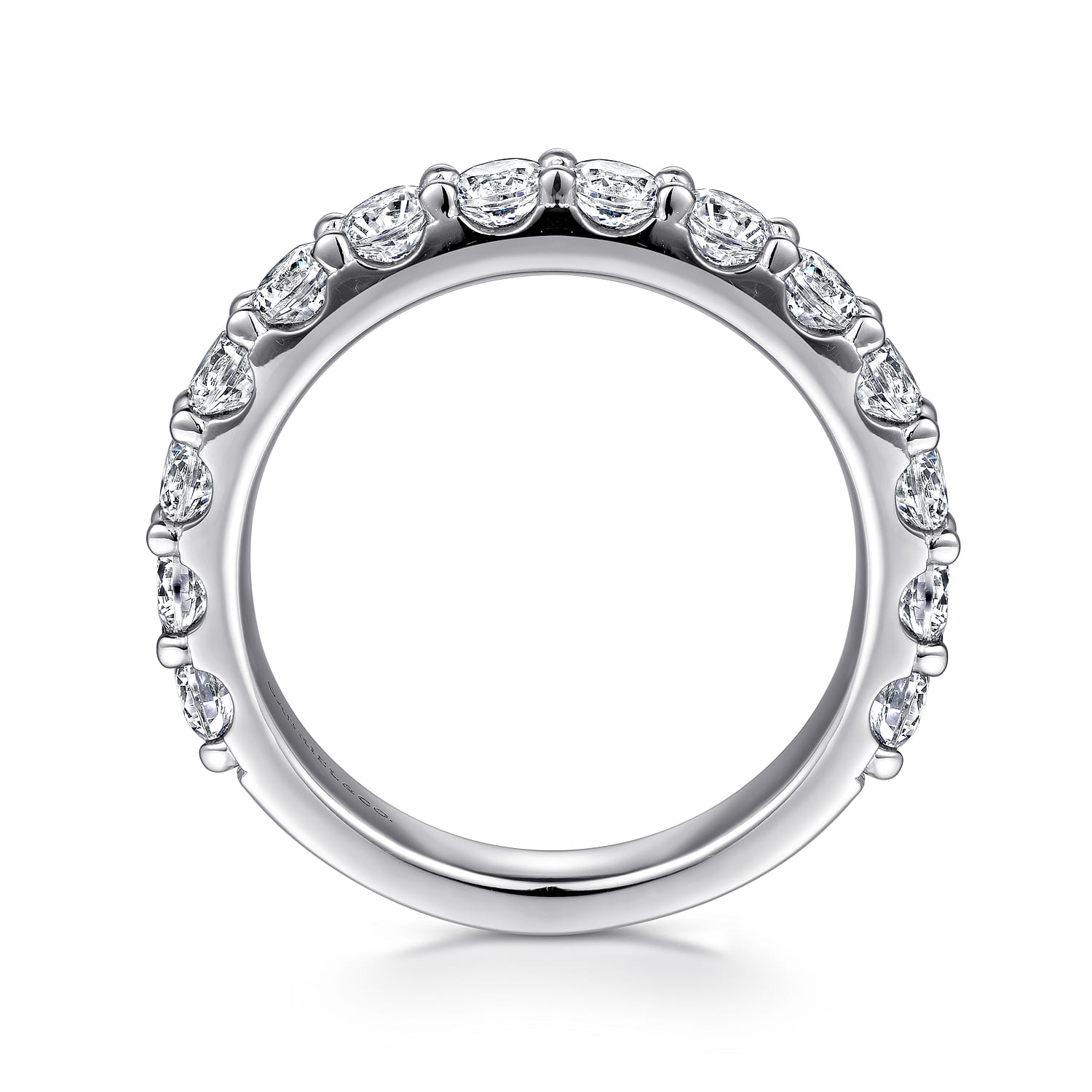 Straight Wedding Ring in 14k White Gold with Round Natural Diamond at Gabriel & Co. - Shot 2