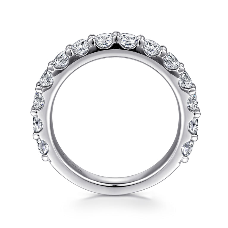 Straight Wedding Ring in 14k White Gold with Round Natural Diamond at Gabriel & Co. - Shot 2