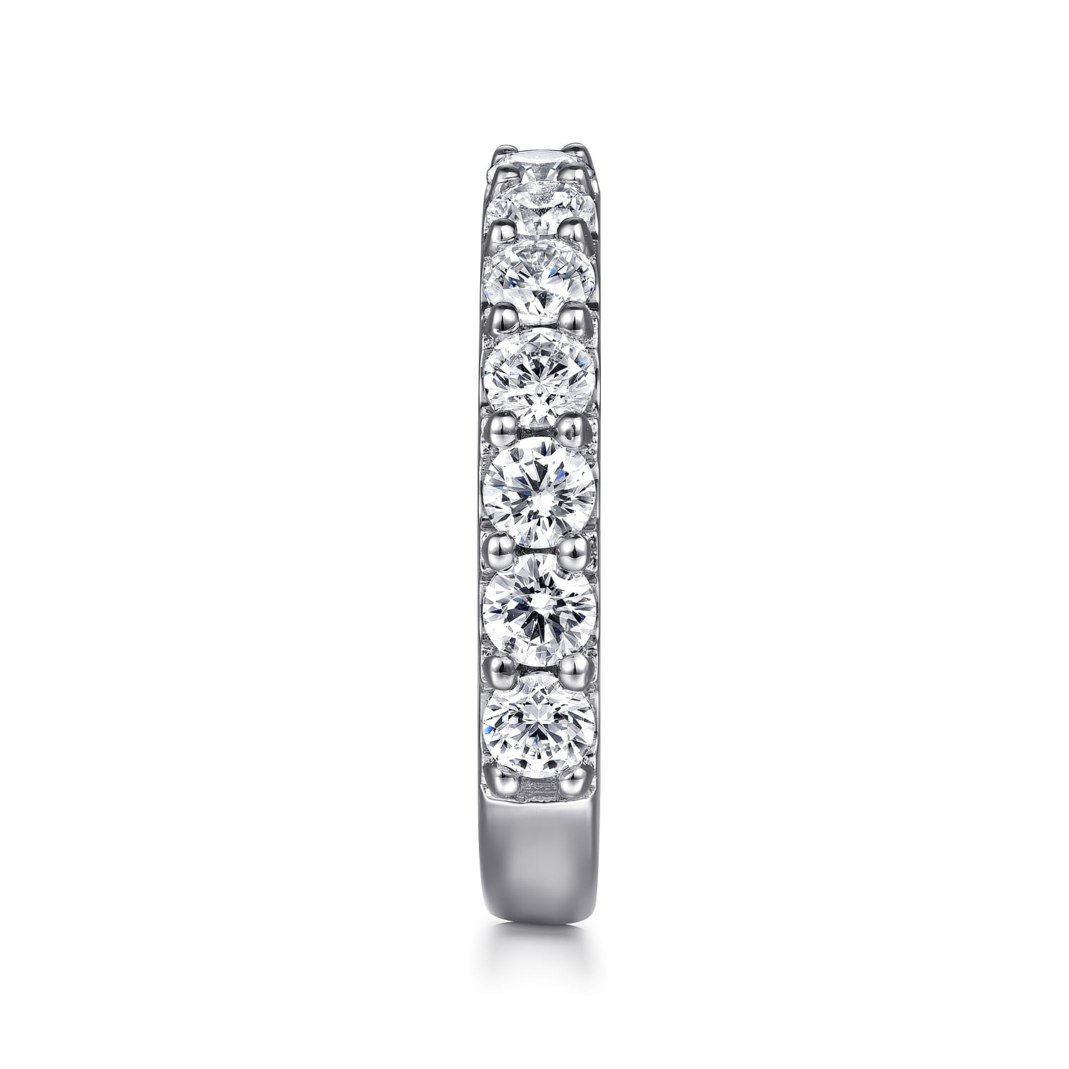 Straight Wedding Ring in 14k White Gold with Round Natural Diamond at Gabriel & Co. - Shot 4
