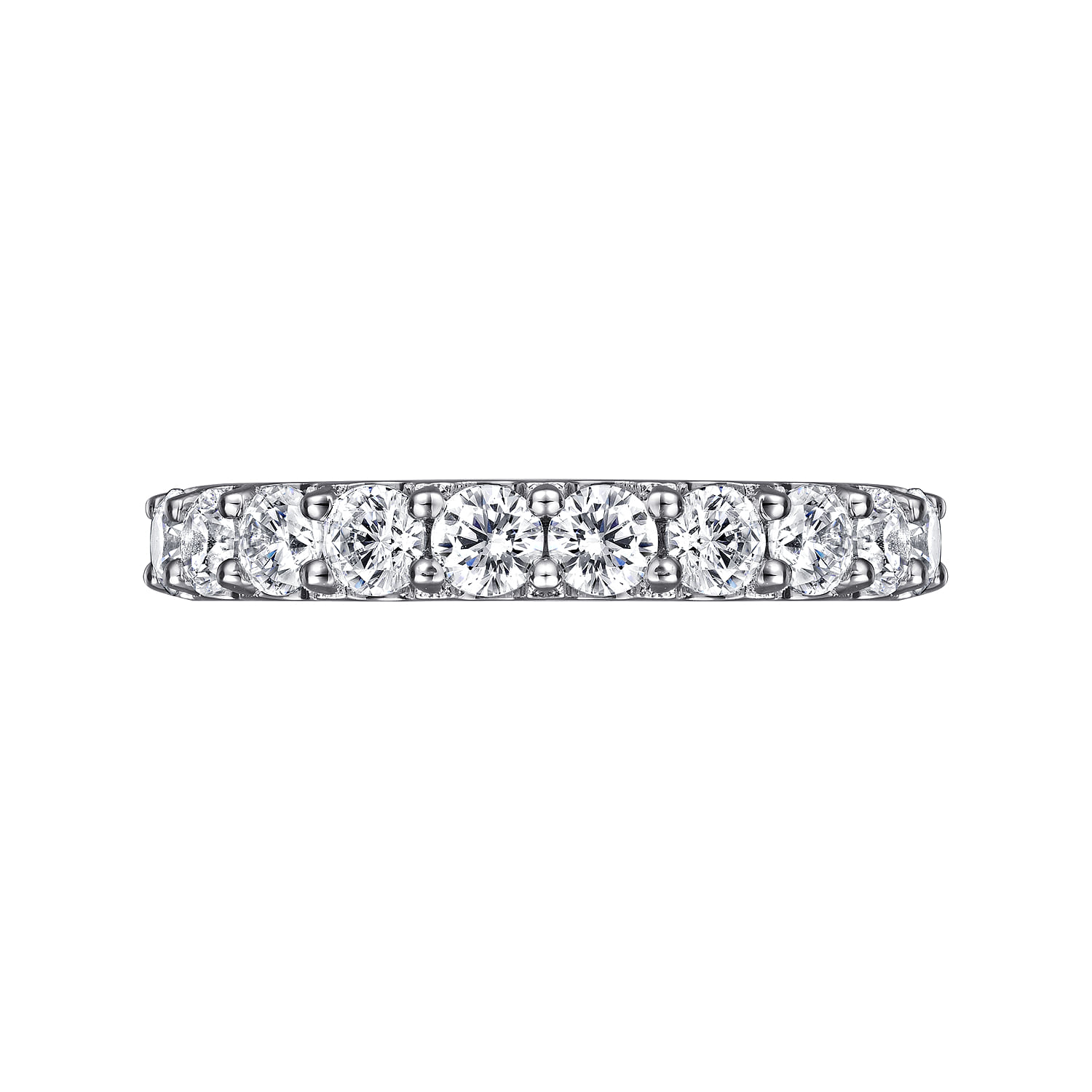 Straight Wedding Ring in 14k White Gold with Round Natural Diamond at Gabriel & Co. - Shot 6