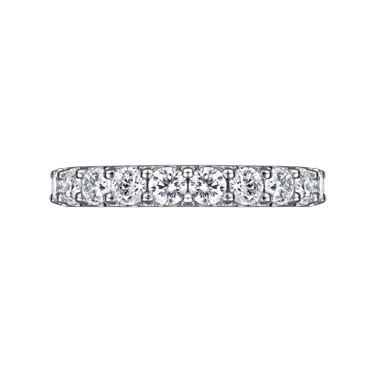 Straight Wedding Ring in 14k White Gold with Round Natural Diamond at Gabriel & Co. - Shot 6