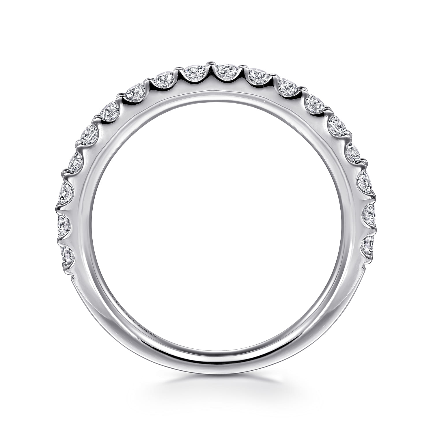 Straight Wedding Ring in 14k White Gold with Round Natural Diamond at Gabriel & Co. - Shot 2